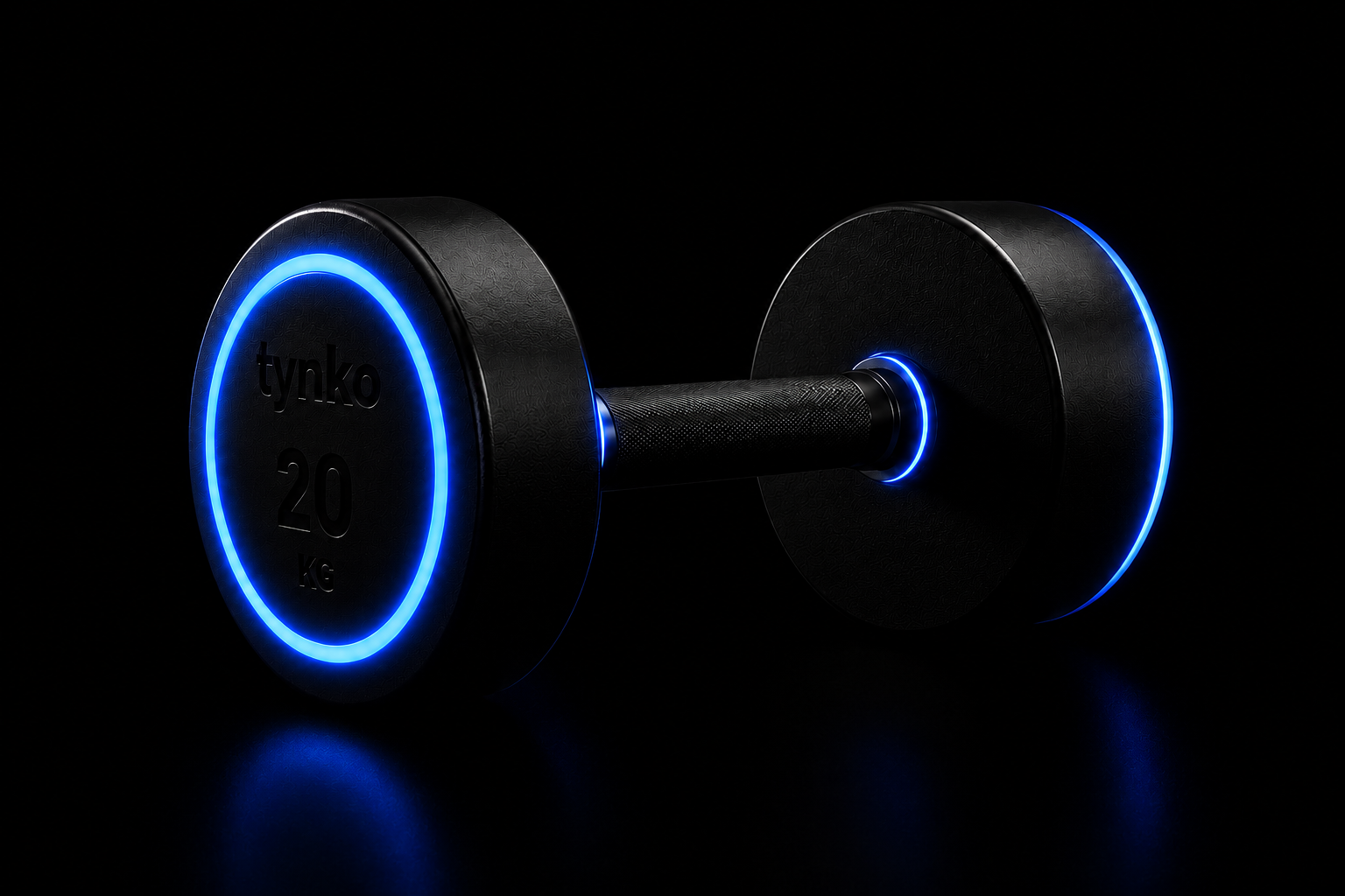 tynko dumbbell with blue glowing ring
